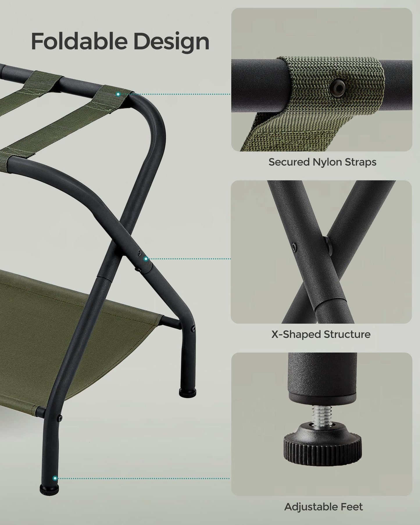 Luggage Rack Forest Green and Black FredCo