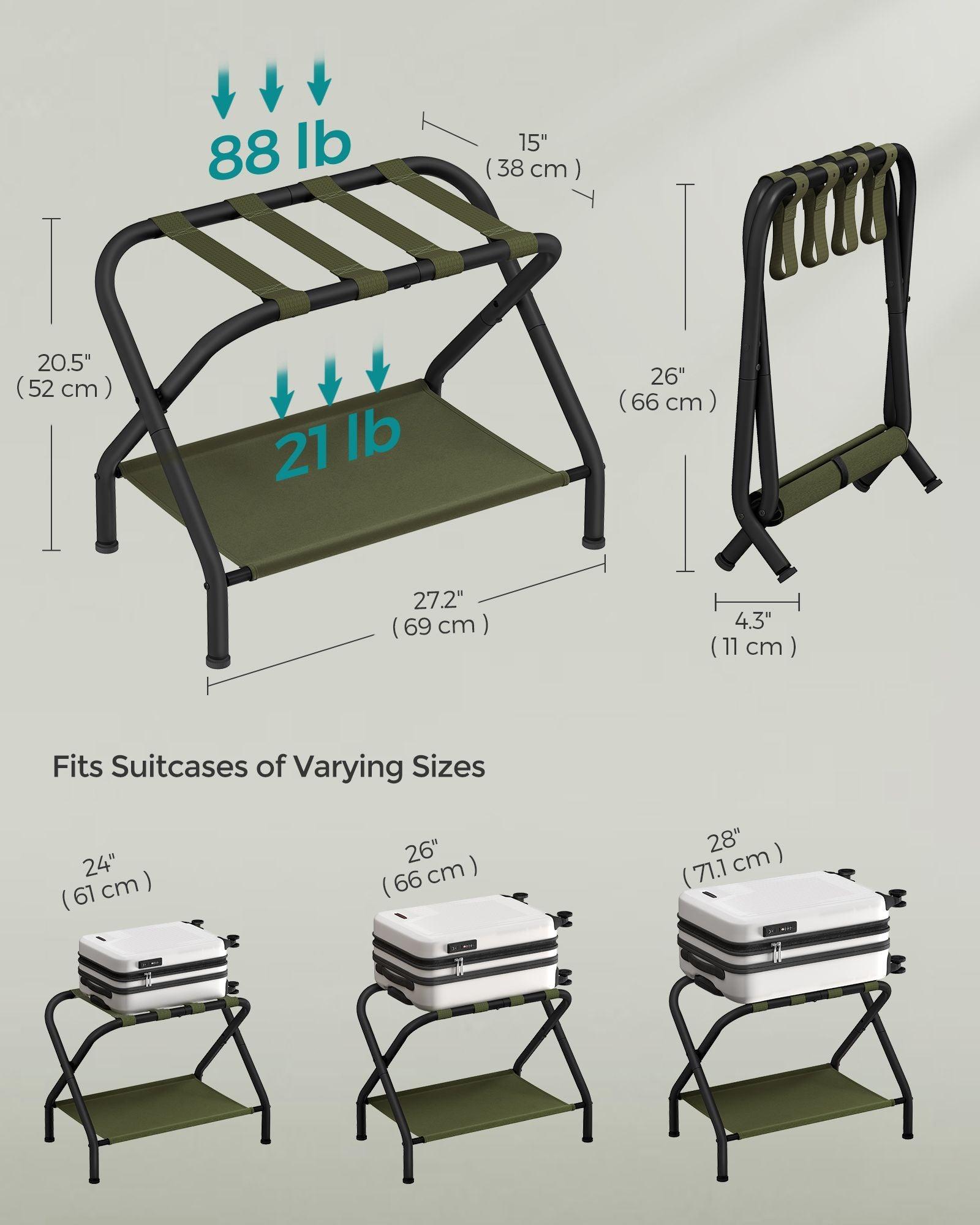 Luggage Rack Forest Green and Black FredCo