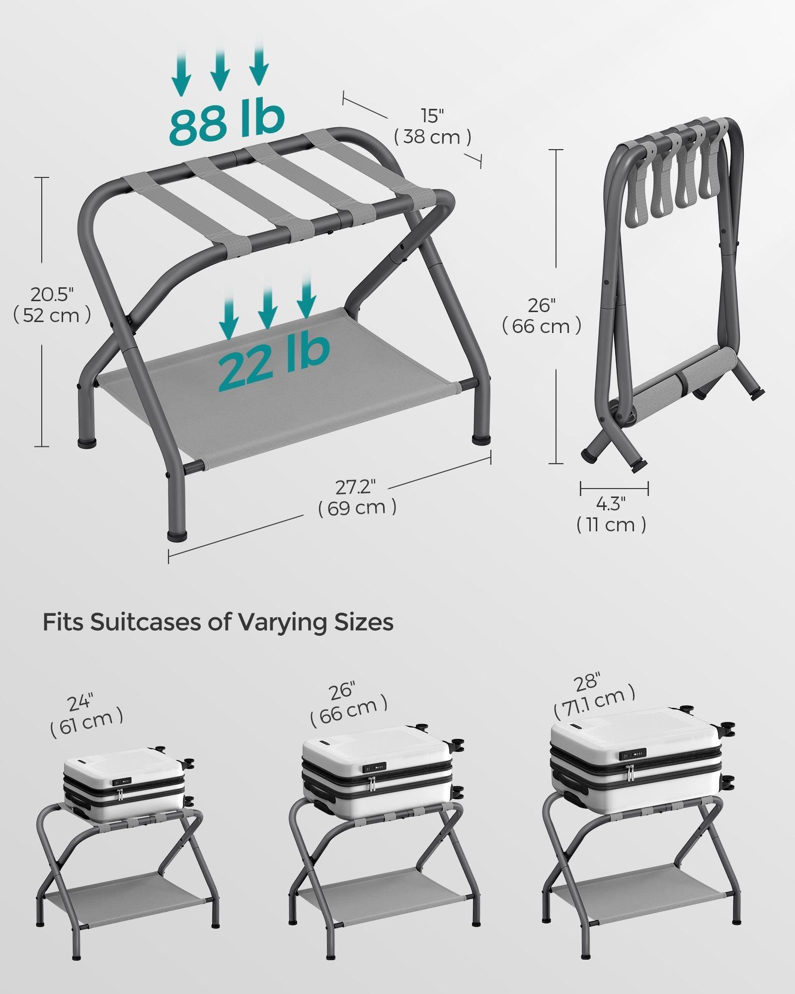 Luggage Rack Slate Gray FredCo
