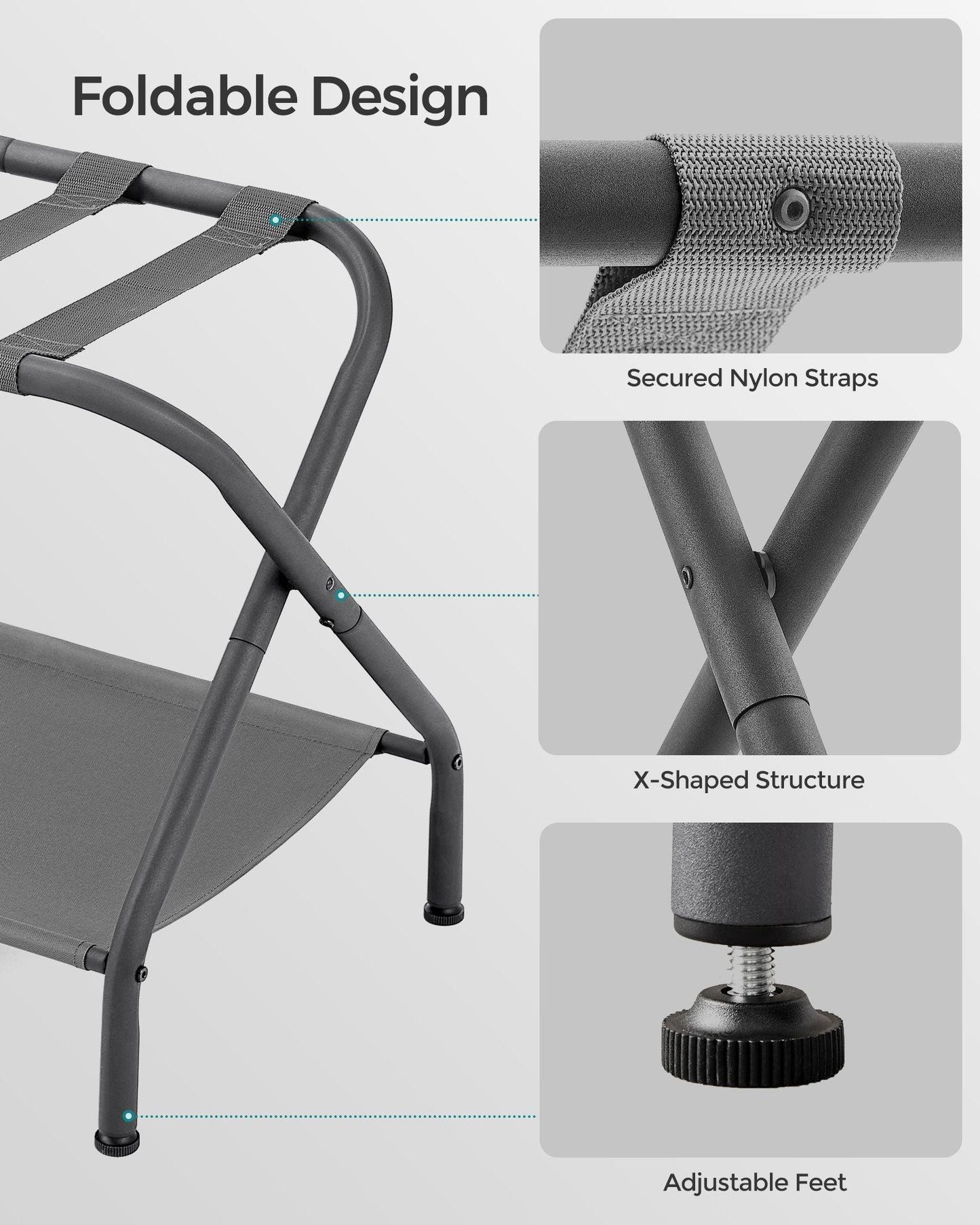 Luggage Rack Slate Gray FredCo