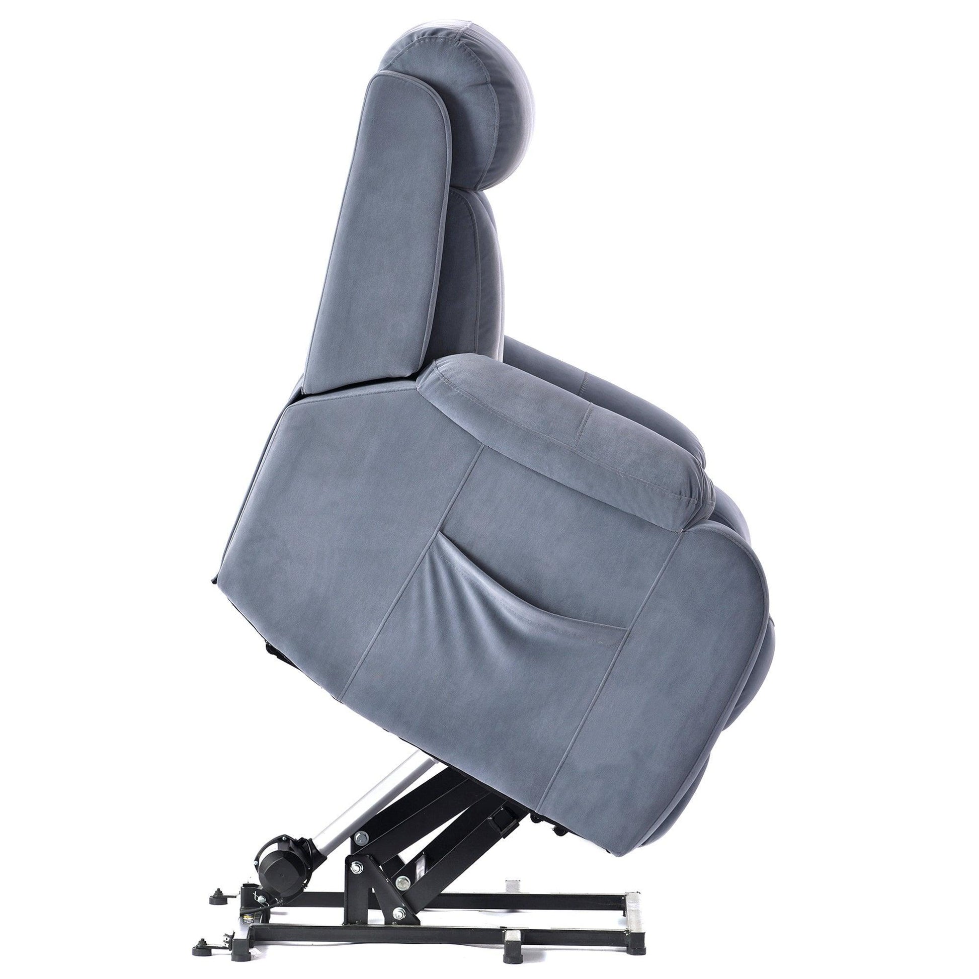 Luxury Lift Chair Recliner with Power Lift Assistance, Adjustable Angles, and Anti-Skid Stability, Light Blue FredCo