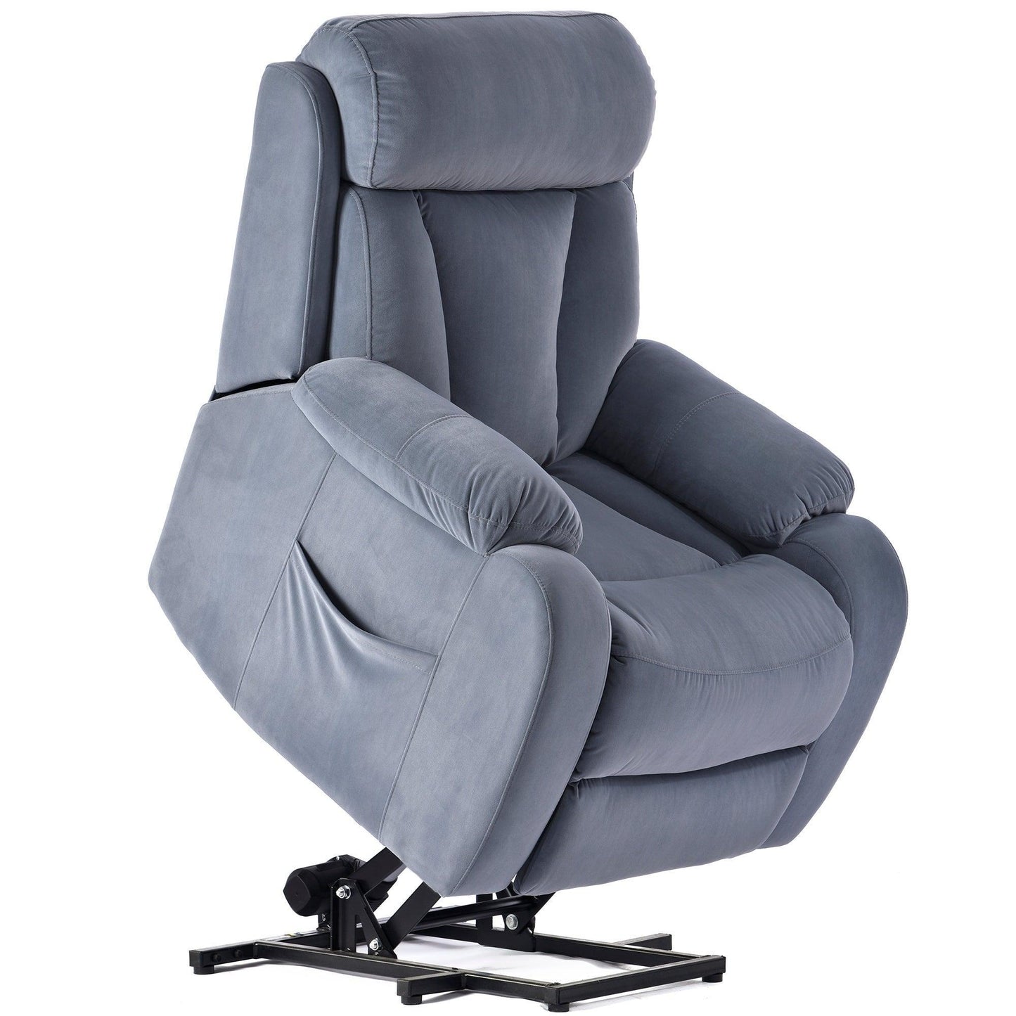 Luxury Lift Chair Recliner with Power Lift Assistance, Adjustable Angles, and Anti-Skid Stability, Light Blue FredCo