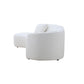 Luxury Modern Style Curved Sofa with Chaise 2-Piece Set, Boucle Couch, White FredCo