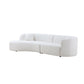 Luxury Modern Style Curved Sofa with Chaise 2-Piece Set, Boucle Couch, White FredCo