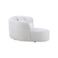 Luxury Modern Style Curved Sofa with Chaise 2-Piece Set, Boucle Couch, White FredCo
