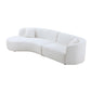 Luxury Modern Style Curved Sofa with Chaise 2-Piece Set, Boucle Couch, White FredCo