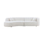 Luxury Modern Style Curved Sofa with Chaise 2-Piece Set, Boucle Couch, White FredCo
