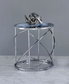 Lyda Blue Marble Print & Chrome Finish End Table FredCo