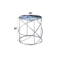 Lyda Blue Marble Print & Chrome Finish End Table FredCo