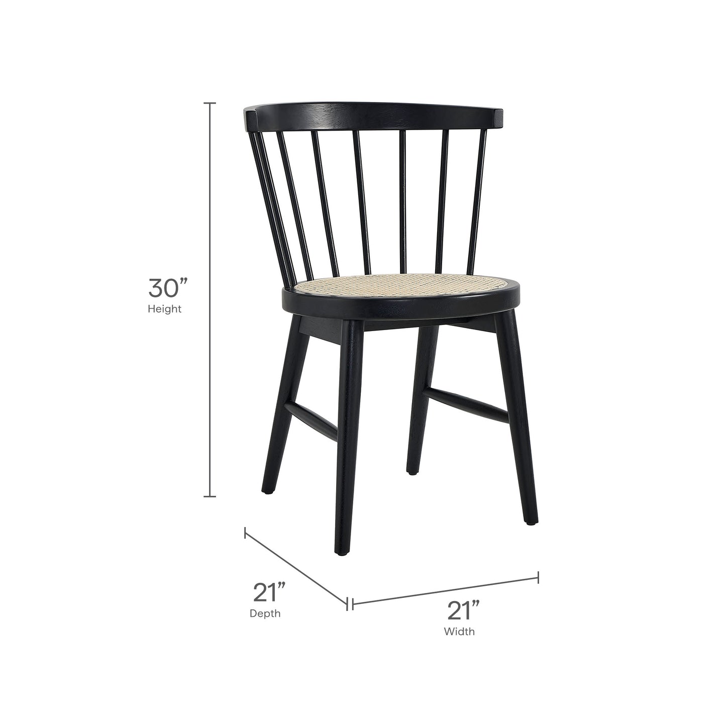 Lykke Curved Spindle Back Dining Chairs Set of 2 by Modway EEI-7350 FredCo