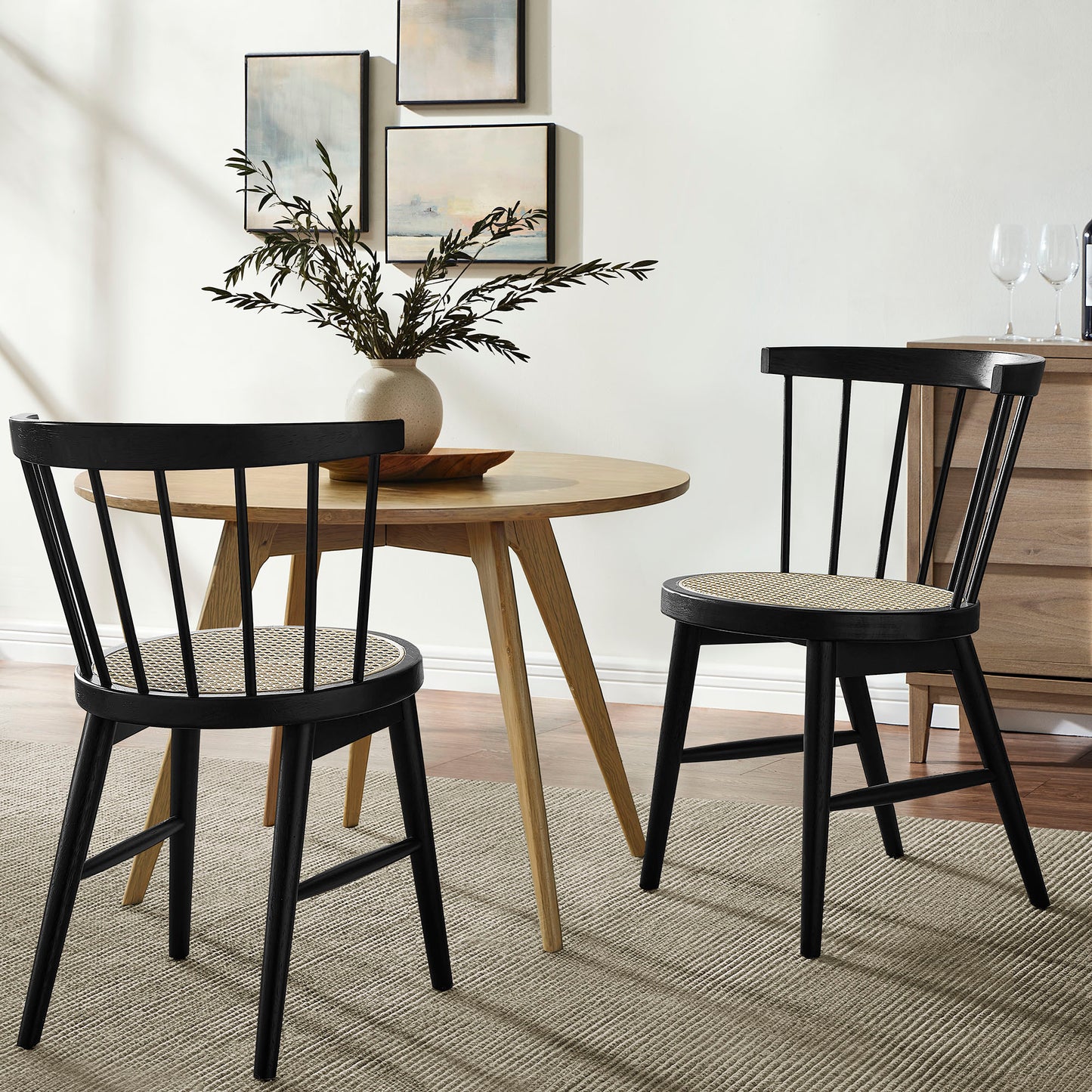Lykke Curved Spindle Back Dining Chairs Set of 2 by Modway EEI-7350 FredCo