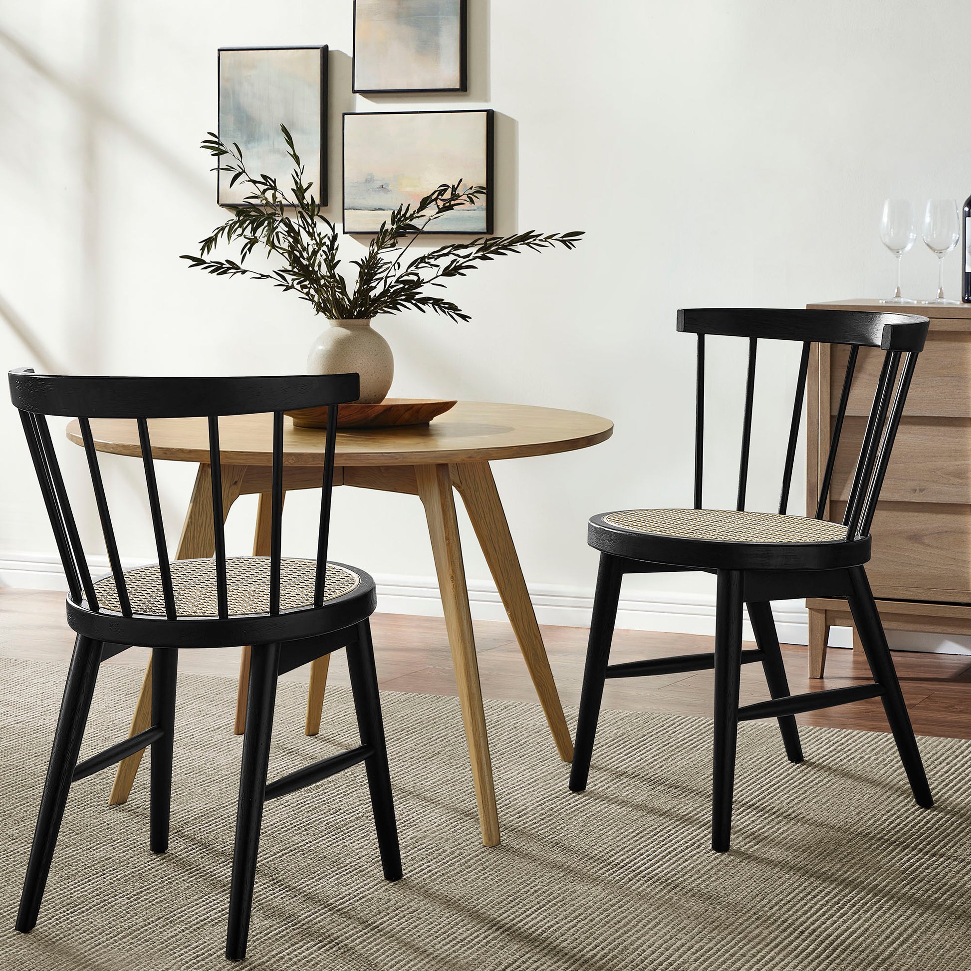 Lykke Curved Spindle Back Dining Chairs Set of 2 by Modway EEI-7350 FredCo