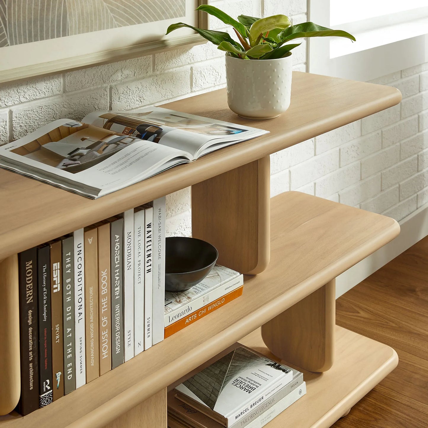 Lyle Sculptural 2-Tier Bookshelf by Modway EEI-7232 FredCo