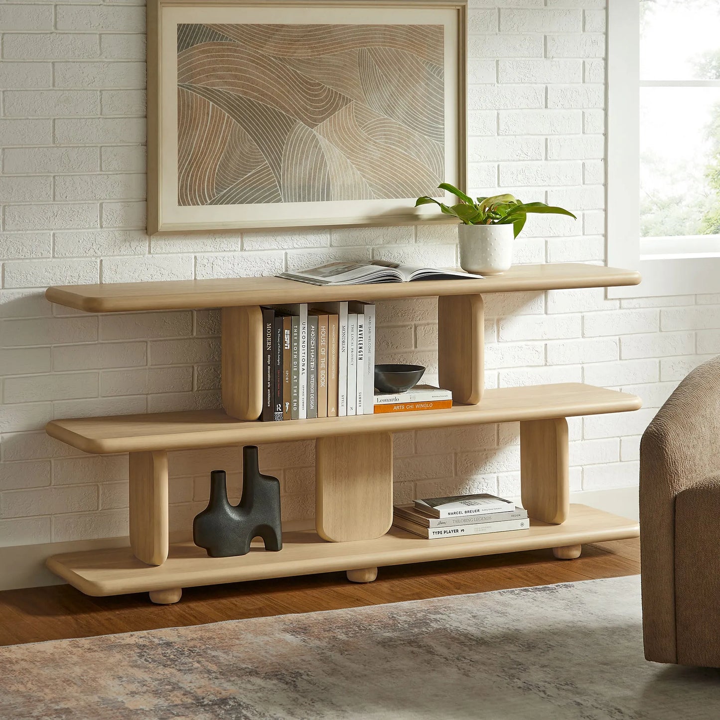 Lyle Sculptural 2-Tier Bookshelf by Modway EEI-7232 FredCo