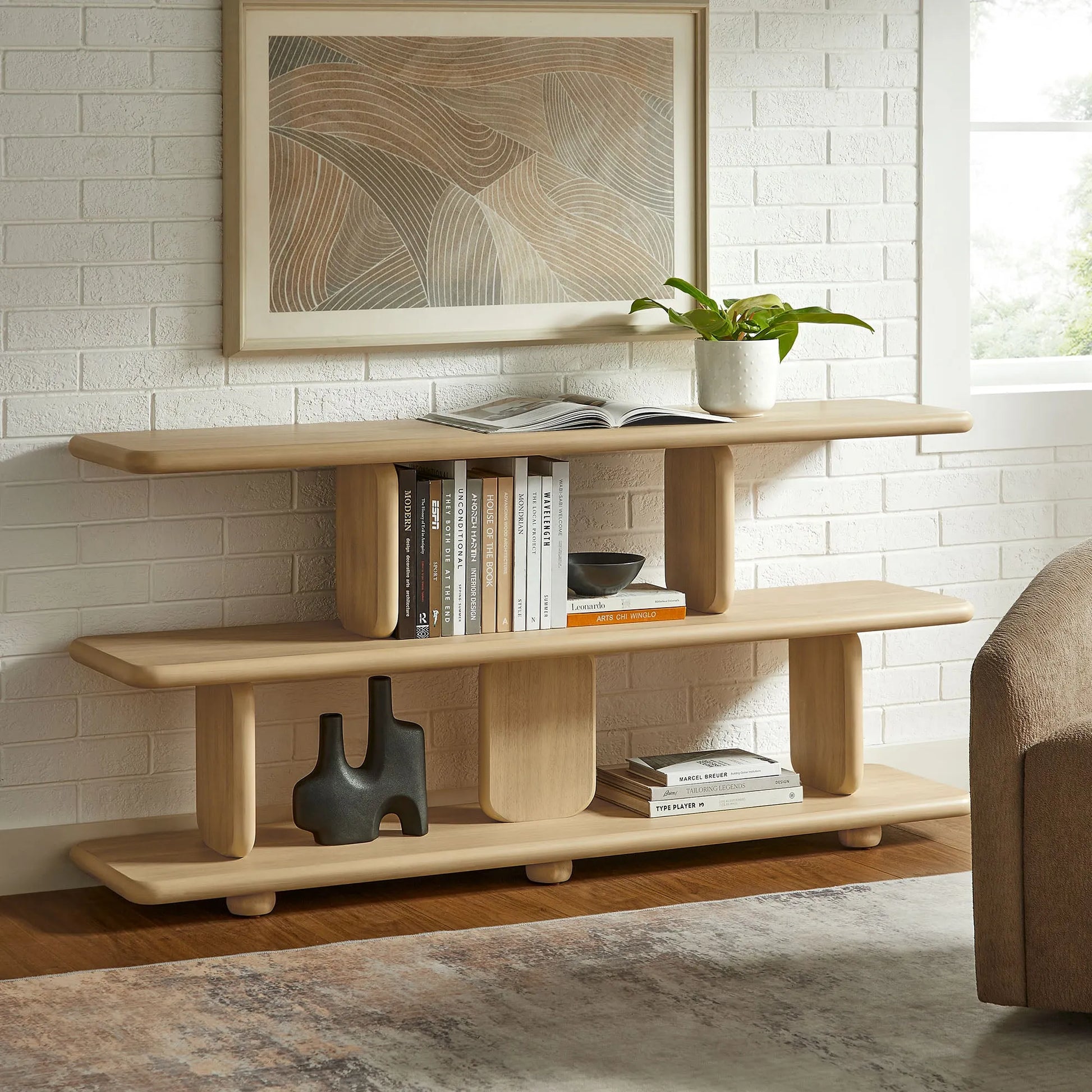Lyle Sculptural 2-Tier Bookshelf by Modway EEI-7232 FredCo