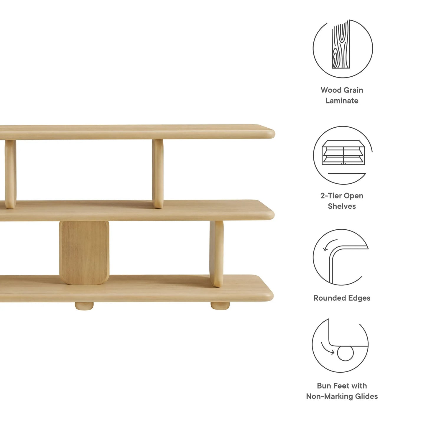 Lyle Sculptural 2-Tier Bookshelf by Modway EEI-7232 FredCo