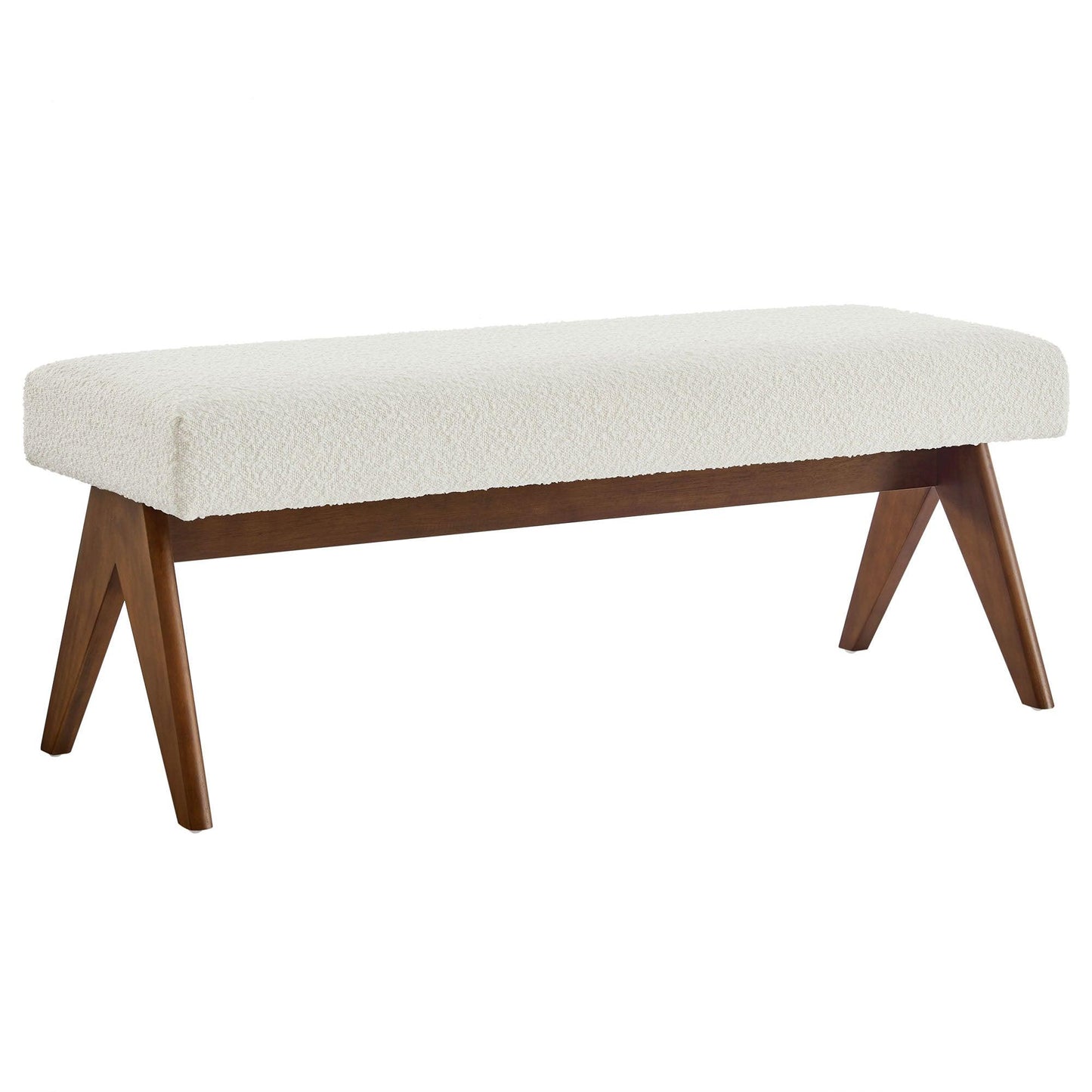 Lyra 47" Boucle Upholstered Bench by Modway FredCo