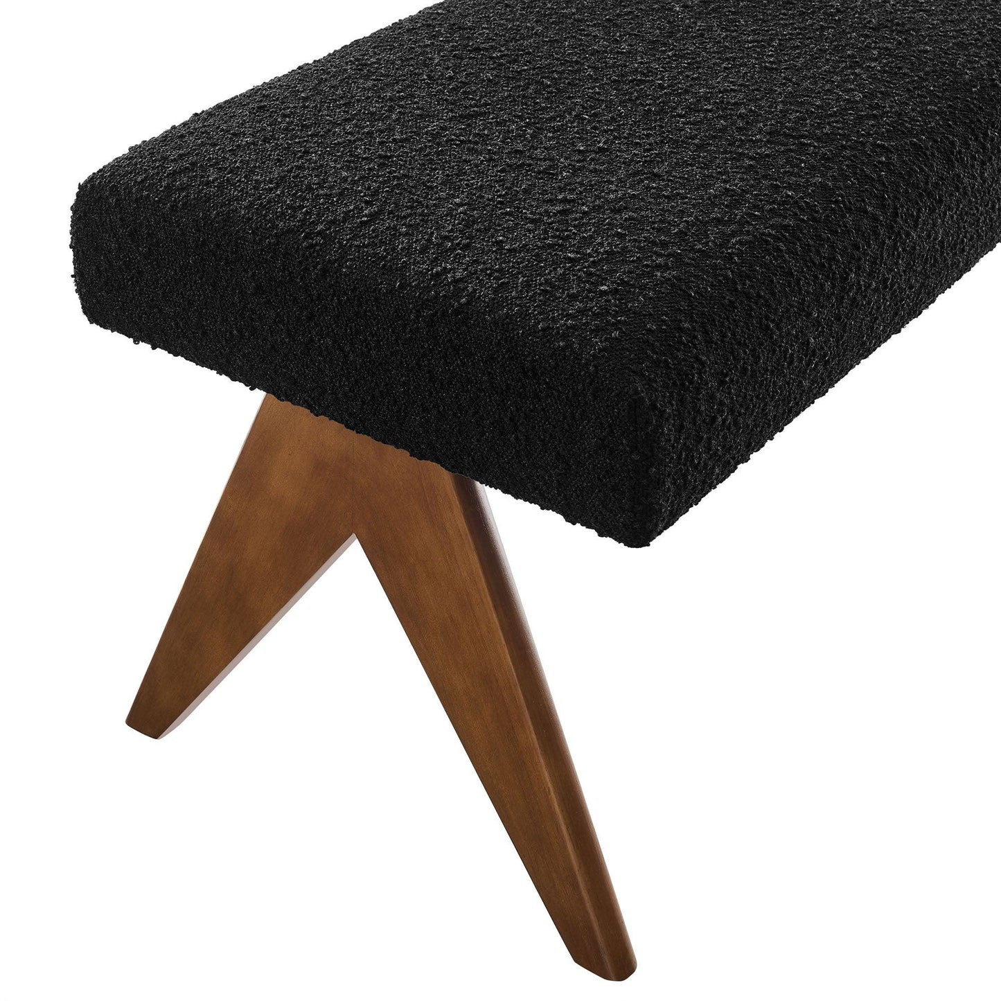 Lyra 47" Boucle Upholstered Bench by Modway FredCo