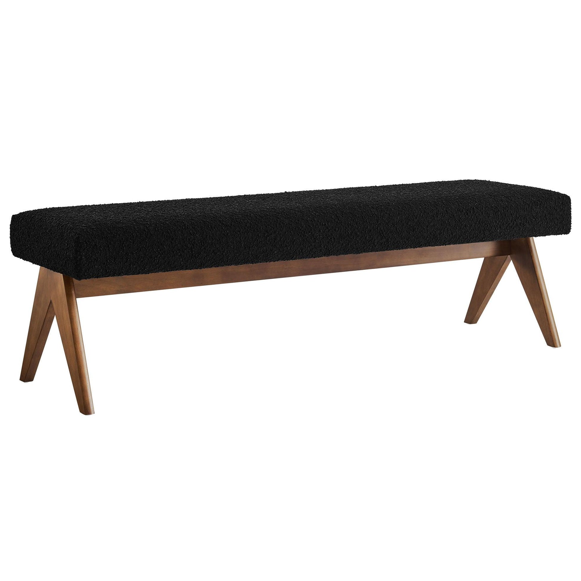 Lyra 63" Boucle Upholstered Bench by Modway FredCo