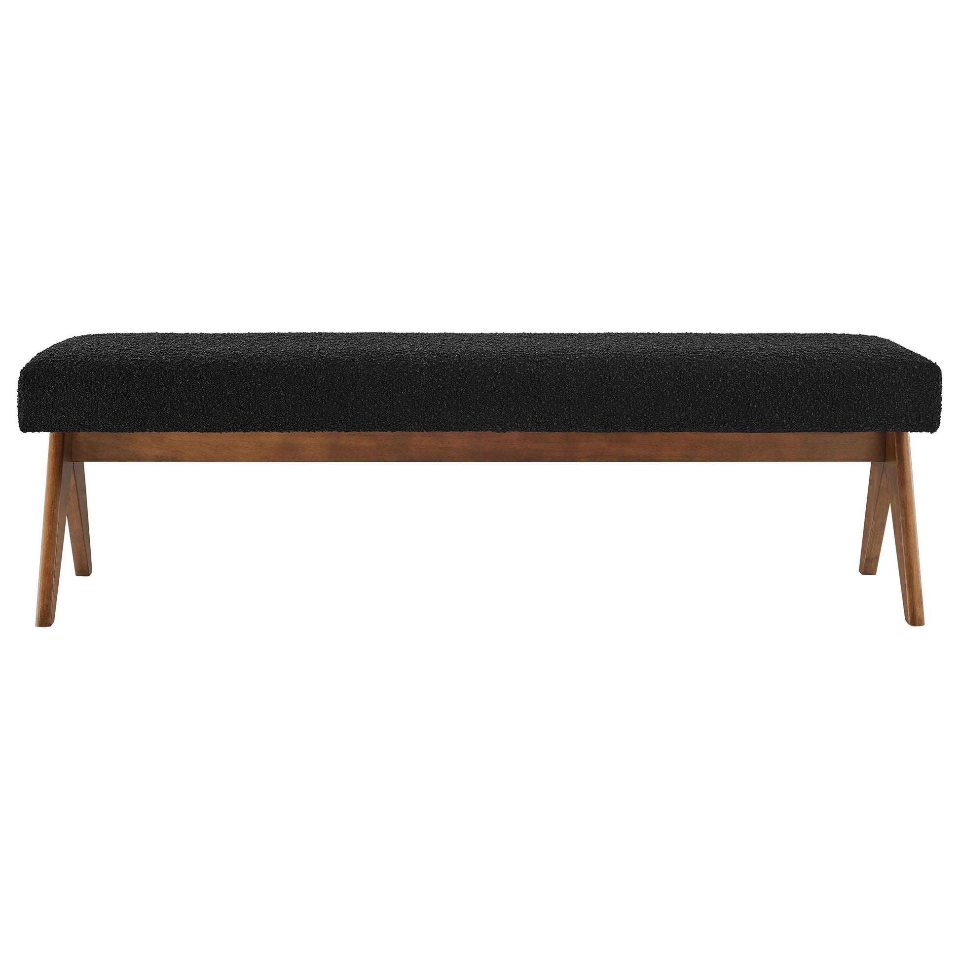 Lyra 63" Boucle Upholstered Bench by Modway FredCo