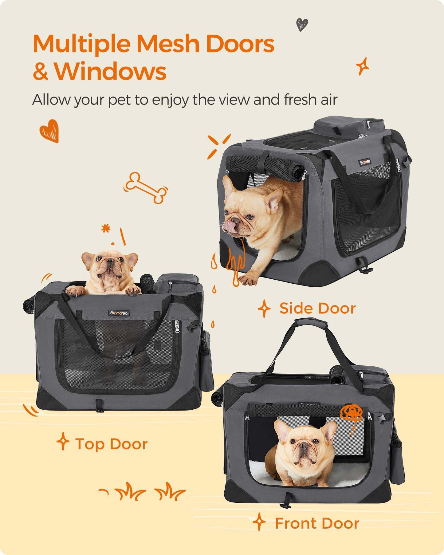 M Dog Crate Gray FredCo