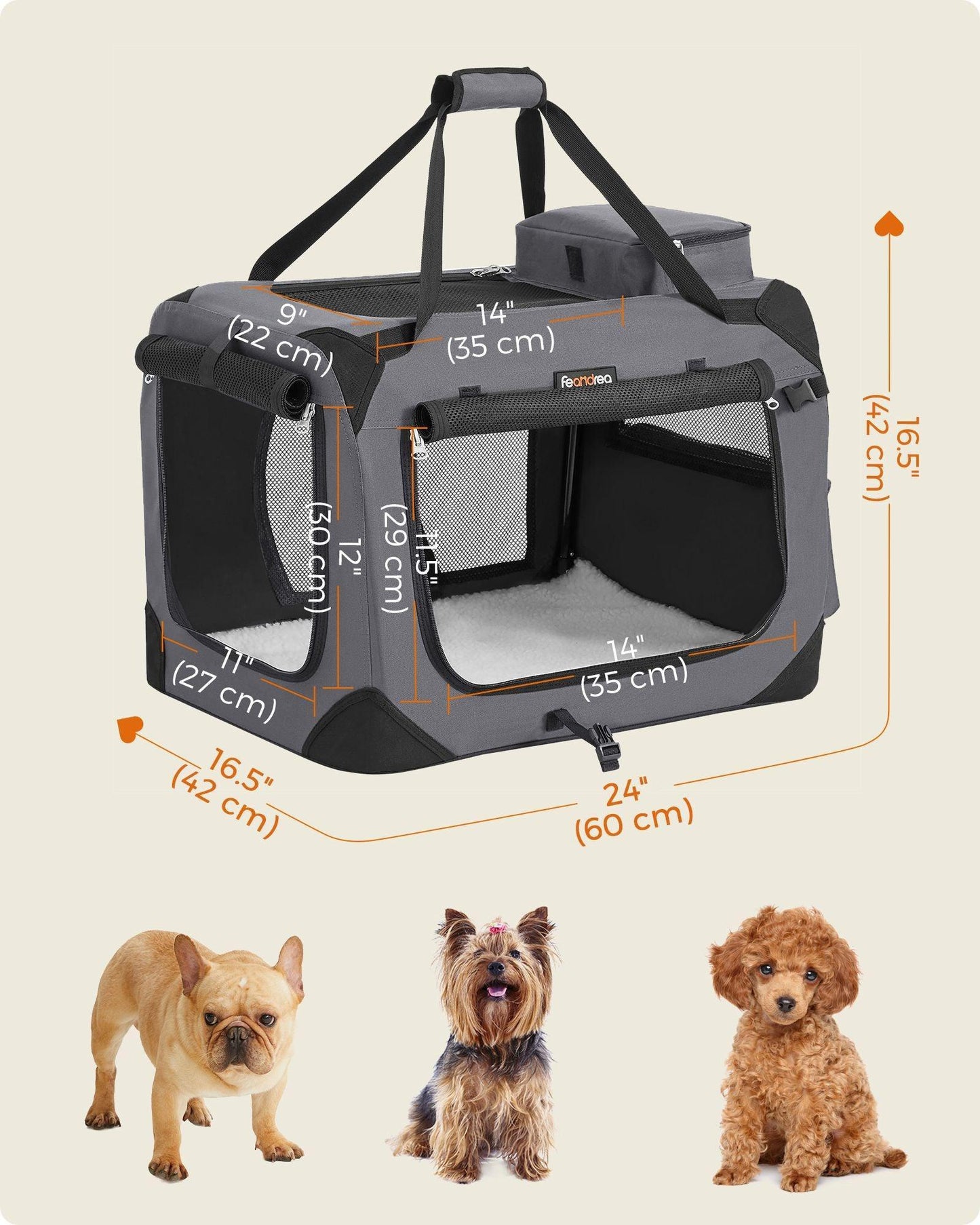 M Dog Crate Gray FredCo