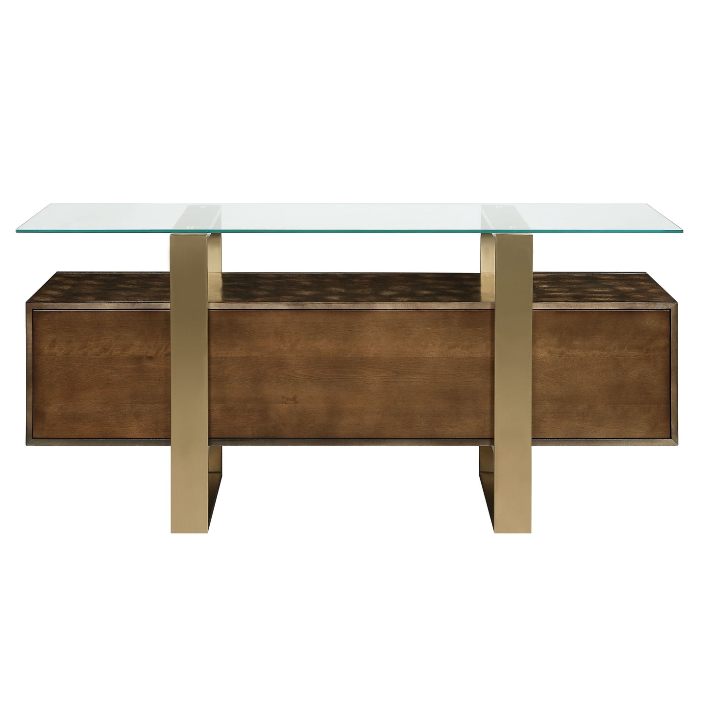 Mabyn Brass & Antique Brown Finish Console Cabinet FredCo