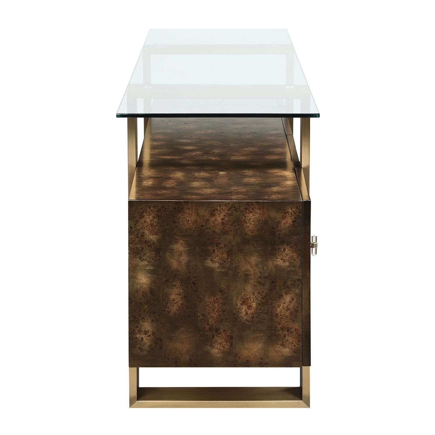 Mabyn Brass & Antique Brown Finish Console Cabinet FredCo