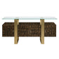 Mabyn Brass & Antique Brown Finish Console Cabinet FredCo