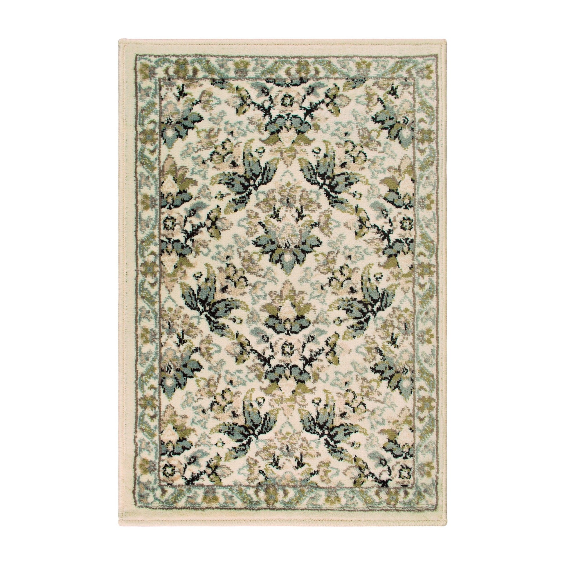 Madeleine Oriental Contemporary Floral Damask Rug FredCo