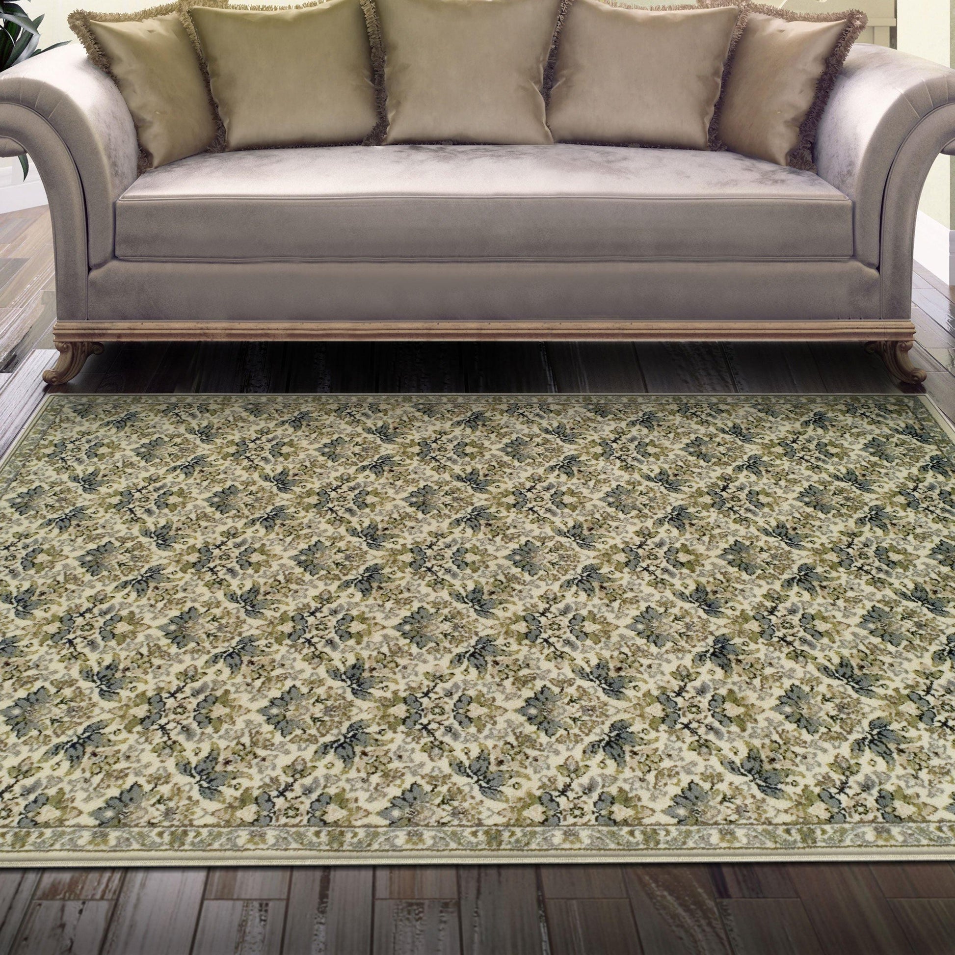 Madeleine Oriental Contemporary Floral Damask Rug FredCo