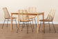 Manhattan Modern Bohemian Rattan and Natural Oak Finished Wood 5-Piece Dining Set FredCo
