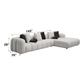 Manilla Ivory White Linen Sectional Sofa w/8 Pillows FredCo