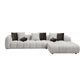 Manilla Ivory White Linen Sectional Sofa w/8 Pillows FredCo