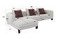 Mardi Maroon & Beige Tweed Sectional Sofa w/3 Pillows FredCo