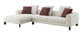 Mardi Maroon & Beige Tweed Sectional Sofa w/3 Pillows FredCo