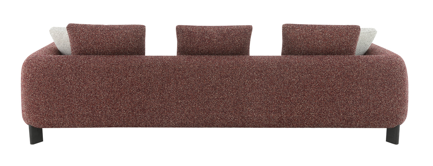 Mardi Maroon Tweed Sofa w/3 Pillows FredCo