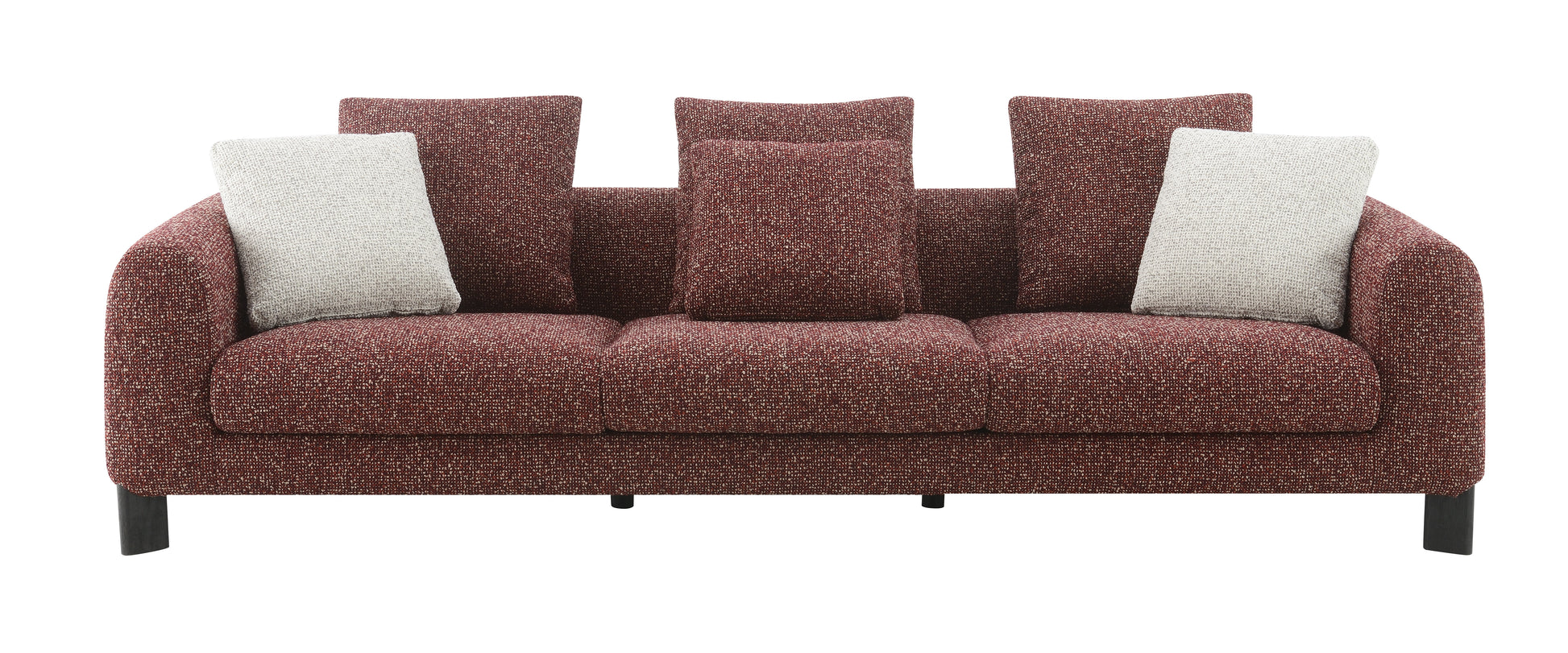Mardi Maroon Tweed Sofa w/3 Pillows FredCo