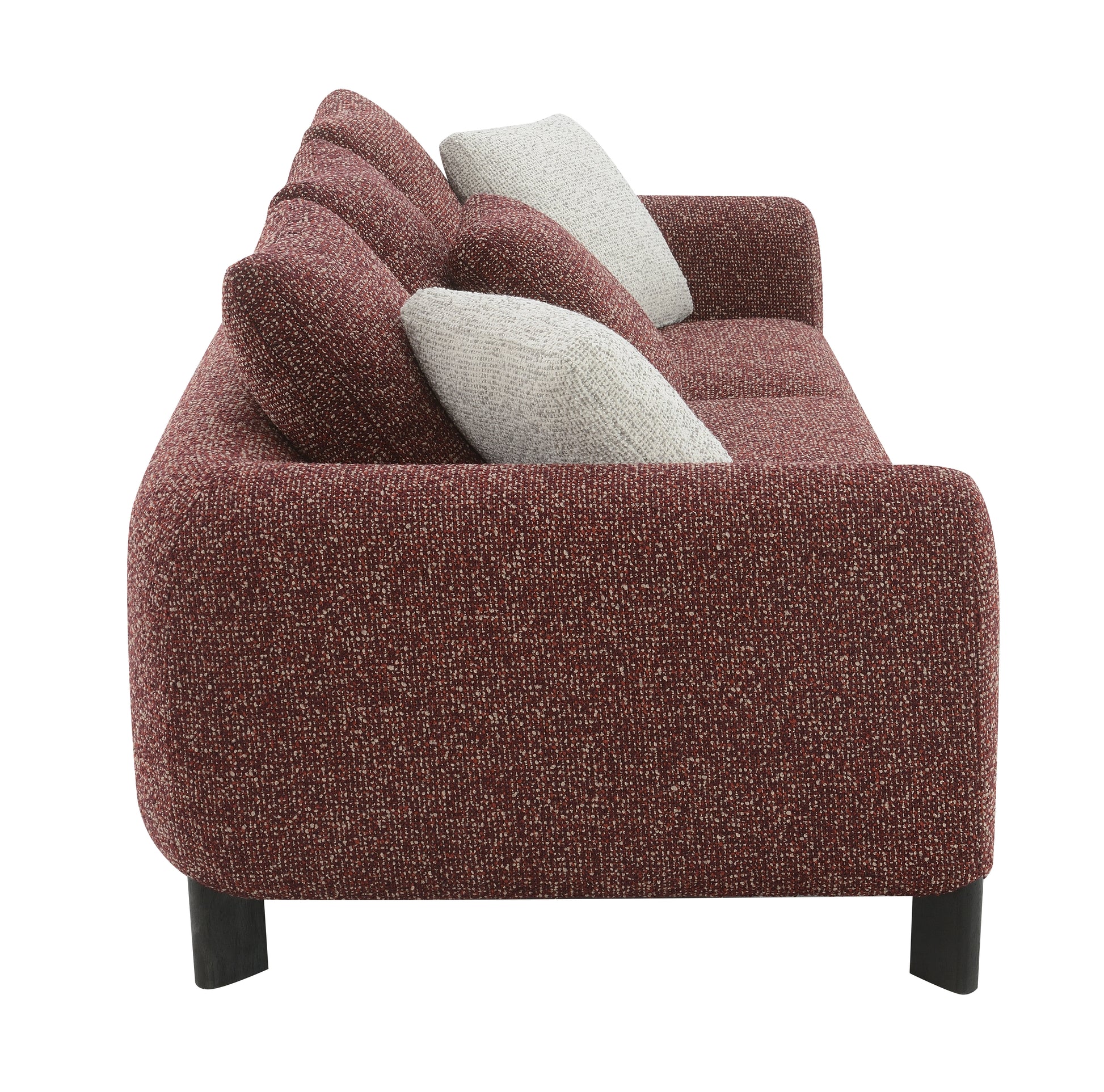 Mardi Maroon Tweed Sofa w/3 Pillows FredCo