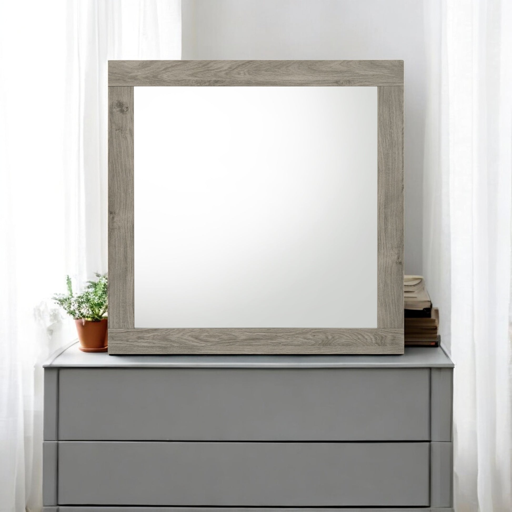 Mari Light Gray Finish Mirror FredCo