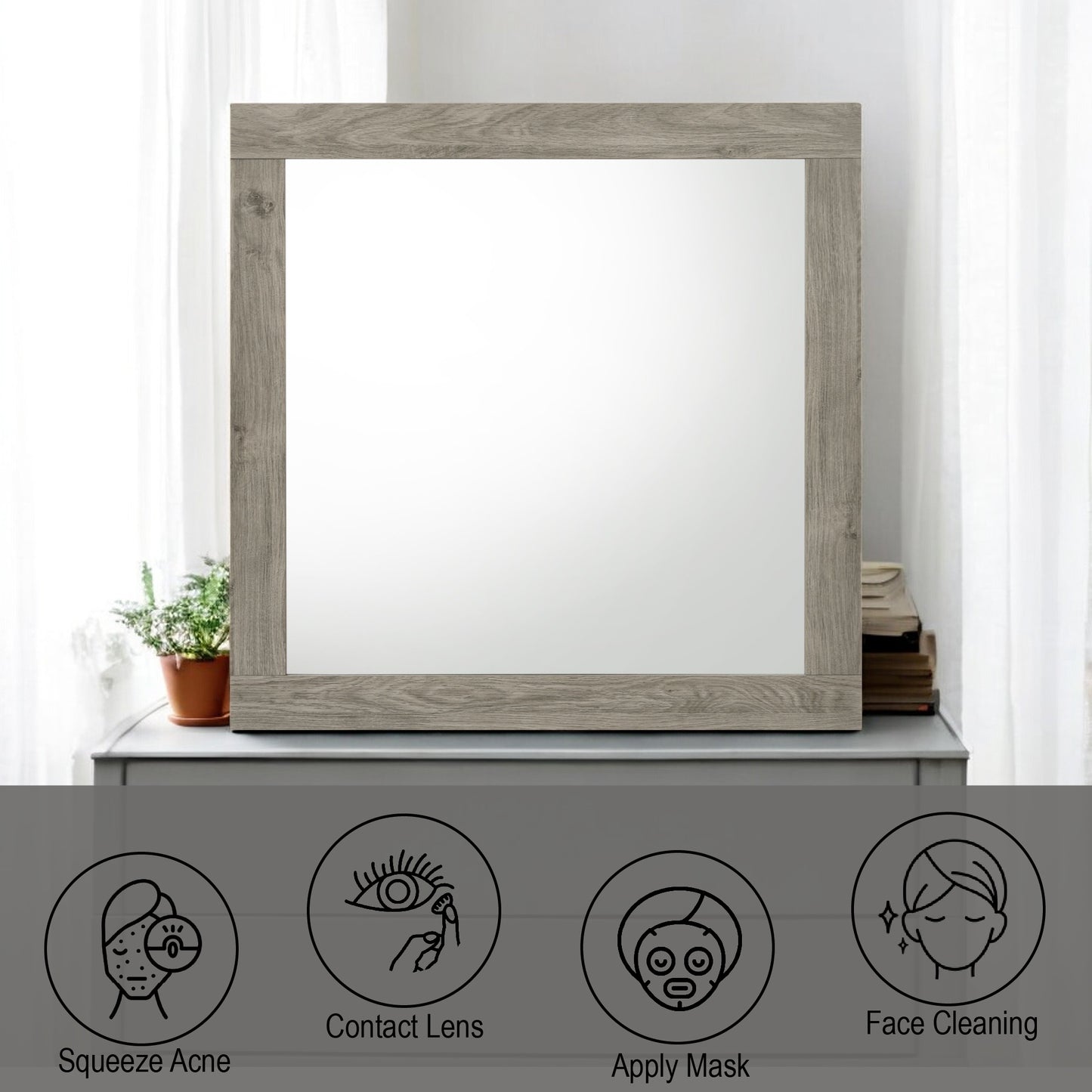Mari Light Gray Finish Mirror FredCo