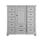 Mariano Gray 12-Drawer Master Chest With Cabinet, Solid Wood FredCo