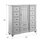 Mariano Gray 12-Drawer Master Chest With Cabinet, Solid Wood FredCo