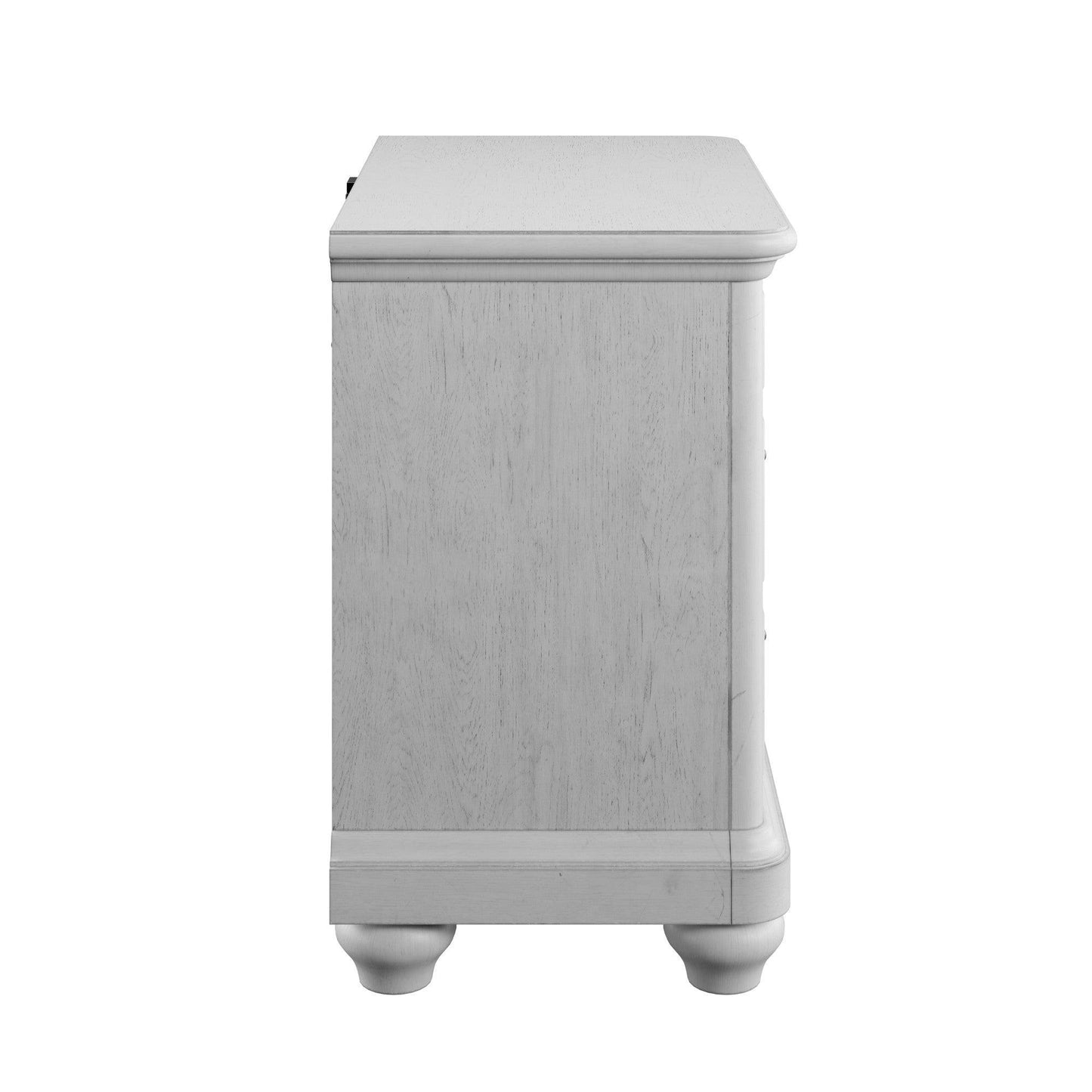 Mariano Gray 3-Drawer Nightstand With USB FredCo