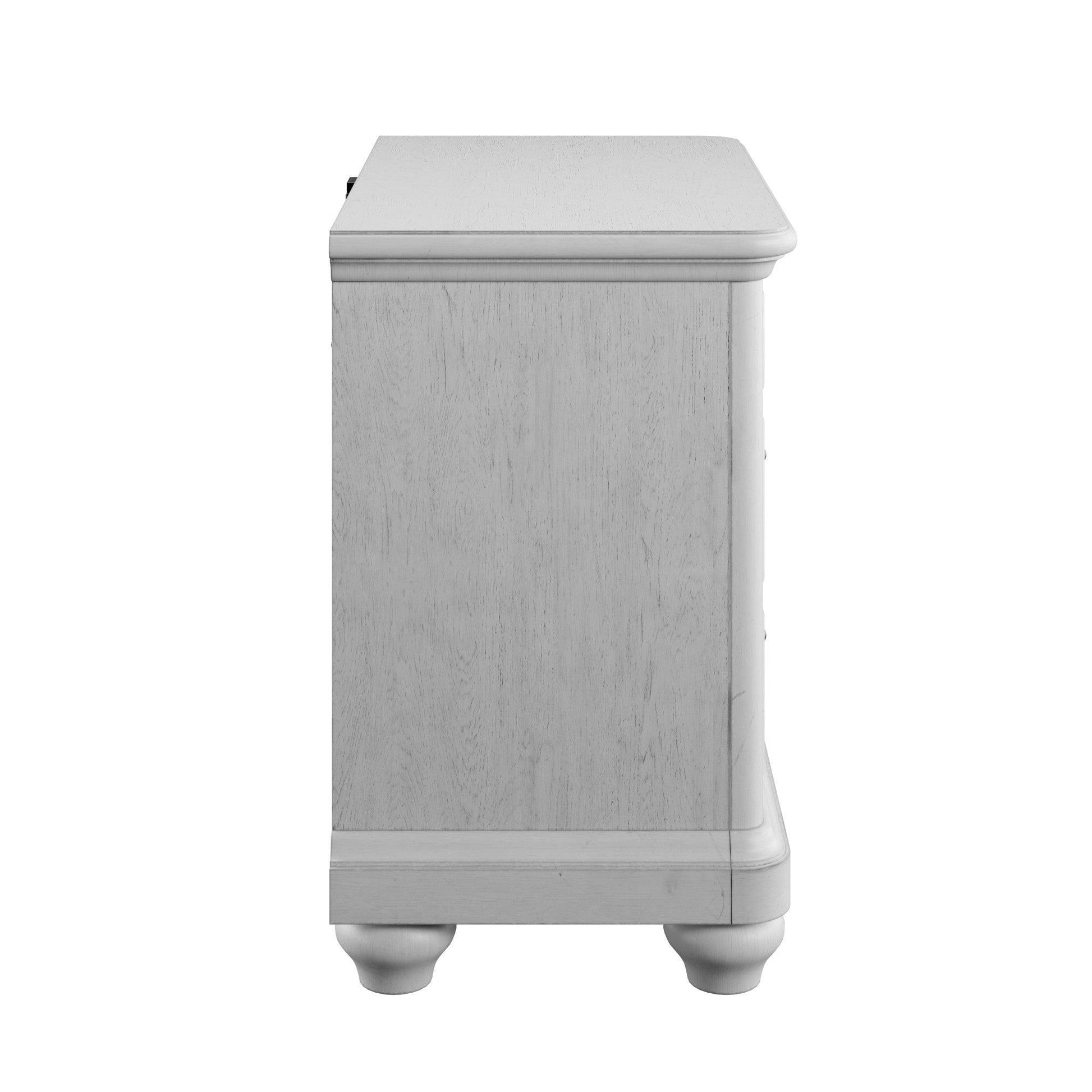 Mariano Gray 3-Drawer Nightstand With USB FredCo