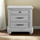 Mariano Gray 3-Drawer Nightstand With USB FredCo