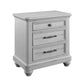 Mariano Gray 3-Drawer Nightstand With USB FredCo