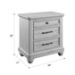 Mariano Gray 3-Drawer Nightstand With USB FredCo