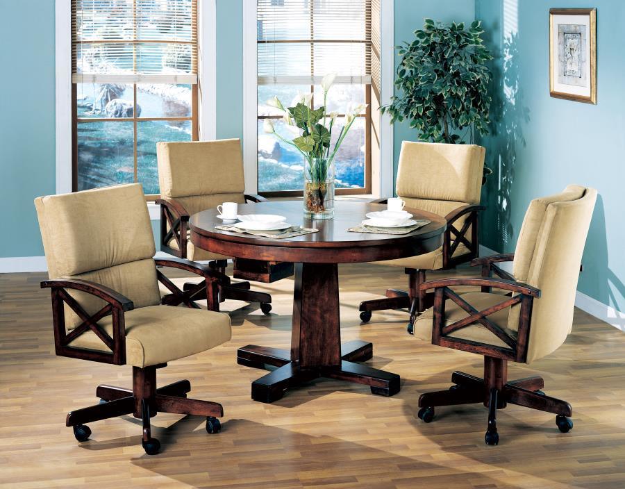 Marietta 5-piece Game Table Set Tobacco and Tan 100171-S5 Coaster FredCo