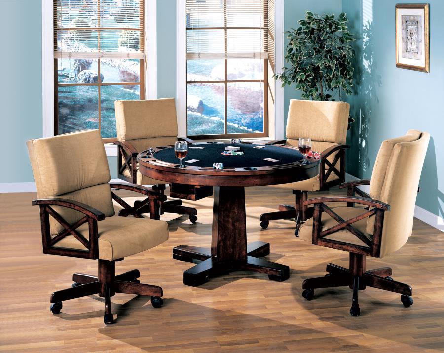 Marietta 5-piece Game Table Set Tobacco and Tan 100171-S5 Coaster FredCo